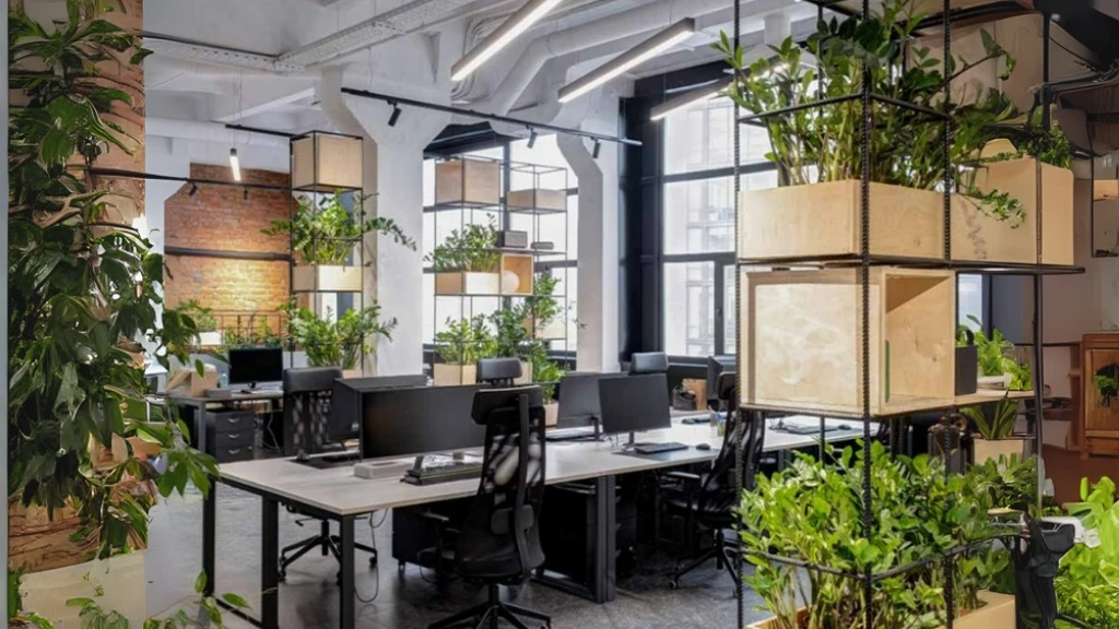 cay xanh trong van phong